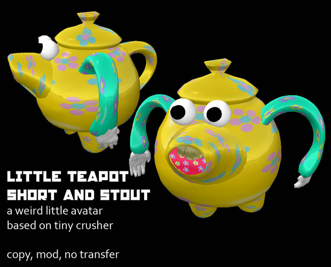 Second Life Marketplace Little Teapot Short and Stout avatar BOXED